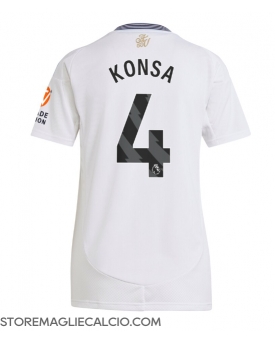Aston Villa Ezri Konsa #4 Maglia Gara Trasferta Repliche 2024-25 Donna